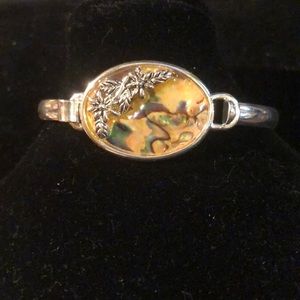 Silver and Abalone Bracelet.